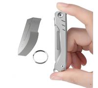 Utility Folding Scalpel, Unpacking Box Opener Cutter, EDC Craft DIY Cutting Hand Pocket Multi Tool Bottle Opener, 10 pcs 24# Replaceable Blades for Professional Wallpaper Precision Cutting(Silvery)