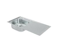 Utility Gloss Stainless Steel Stainless Steel 1 Bowl Kitchen Sink Lh 500mm X 1000mm