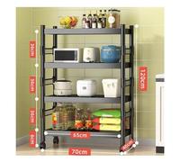 Utility Kitchen Baker's Rack Rolling Microwave Oven Stand with Storage Shelves 45 Tier Coffee Station Cart for Space Saving & Organization Mobile Kitchen Furniture