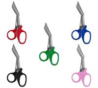 Utility Scissors, EMT and Trauma Shears, Titanium Bandage Shears Bent Stealth tuff Cut for Nursing Scissor, Students, Emergency Room First AID (5.5", Green)
