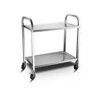 Utility Service Cart,Stainless Steel Rolling Cart,with 360° Rotate Wheels Mobile Clinic Cart,Catering Cart,2 Universal Wheels,for Restaurant, Kitchen, Warehouse, Garage, 2 Floor-85 * ,2 Floor-85*45*9
