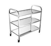 Utility Service Cart,Stainless Steel Rolling Cart,with 360° Rotate Wheels Mobile Clinic Cart,Catering Cart,2 Universal Wheels,for Restaurant, Kitchen, Warehouse, Garage, 2 Floor-85 * ,3 Floors-85*45*