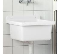 Utility Sink for Wall Mounting Utility Laundry Sink Wash Basin Resin vidaXL