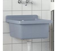 Utility Sink for Wall Mounting Utility Laundry Sink Wash Basin Resin vidaXL