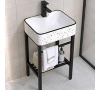 Utility Sink Freestanding Kitchen Sink, Ceramic Sink Commercial Laundry Sink Bathroom Vanity Sink Stainless Steel Bracket Washing Hand Basin With Storage Shelves For Camping, Garages ( Color : A , Siz