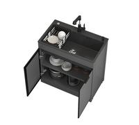 Utility Sink with Cabinet - Freestanding Commercial Kitchen Sink and Storage Combo for Outdoor, Garage, Restaurant, and Laundry Room