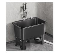 Utility Sink with Faucet, Freestanding Commercial Mop Sink for Laundry Room, Basement, Garage - Fast Drainage, Floor-Standing Design