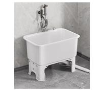 Utility Sink with Faucet, Freestanding Commercial Mop Sink for Laundry Room, Basement, Garage - Fast Drainage, Floor-Standing Design