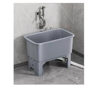 Utility Sink with Faucet, Freestanding Commercial Mop Sink for Laundry Room, Basement, Garage - Fast Drainage, Floor-Standing Design