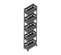 Utility Slim Storage Cart, Space Saving Organizer Carts With Wheels For Kitchen, Bakers, Pantry, Dining Room, Narrow Laundry Bathroom Shelving(14x46.5x122cm)