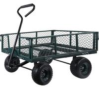 Utility Steel Garden Cart Trolley Heavy Duty Wagon Mountall Bottle Green L