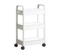 Utility Storage Cart - Rolling Tiered Stand, Organizer Trolley Shelf | Compact Rack Unit, 3-Layer Bin System, Storage Cady for Salon, Dorm Room, Pantry, Creative Studio Use