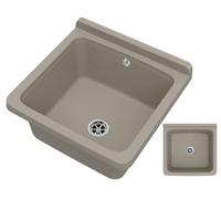 Utility Technical Sink Granitan Orta, Garage, Boiler Room, Laundry Beige 40X38Cm