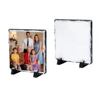 UtiliZenMall 2 Pack Slate Sublimation Blanks 15x15cm | Photo Frame Plaque for Heat Press | DIY Personalized Gift, Memorial, Pet Tribute | Stone Slate for Thermal Transfer
