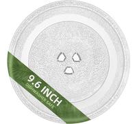UTIZ 245mm | 9.6'' Inch Universal Microwave Turntable Glass Replacement Plate Tray with 3 Fixers Strong Durable Scratch-Resistant