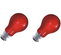 UTIZ Fireglow Light Bulbs 60W BC/B22 Red Glow GLS Incandescent Lamps Pack of 2