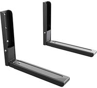 Utiz Universal Microwave Shelf Wall Bracket Holder | Extendable Arms | Microwave Weight 45kg | Under Cabinet | (Black) Suitable for All Microwaves
