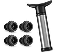 Utiz Wine Saver Vacuum Pump with 4 Wine Bottle Stoppers Reusable Bottle Sealer Keeps Wine Fresh (Wine Pump+ 4Stoppers)