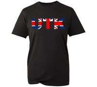 UTK Unite The Kingdom British Flag Graphic T-Shirt - Show Your UK Pride 13 September with a Bold and Stylish Union Jack Design, Perfect for Patriotic Marches and Rallies (Black, L)