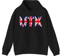 UTK Unite The Kingdom Hoodie, Union Jack Pullover, British Flag Pride Hoodie Black