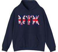 UTK Unite The Kingdom Hoodie, Union Jack Pullover, British Flag Pride Hoodie Navy