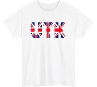 UTK Unite The Kingdom T-Shirt, Union Jack Shirt, British Flag Pride Tshirt, Unisex Patriotic Tee Top White