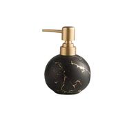 UTLODY Marble Pattern Ceramic Refillable Soap Lotion Shampoo Dispenser with Pump for Bathroom Vanity Countertop, 300ml/10.6oz, 1pcs(Black)