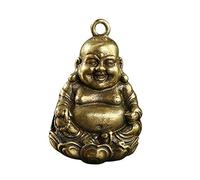 UTLODY Meditation Necklace, Foxi 1pcs Mini Brass Laughing Retro Casting and Old Smiling Maitreya Buddha Key Rings Car Pendant, Home Decor Craft