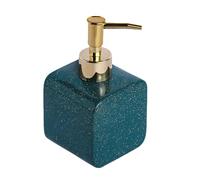 UTLODY Solid Color Cube Ceramic Soap Dispenser, Refillable Lotion and Shampoo Pump Bottle for Bathroom and Kitchen, 330ml, 1 Pcs(Dark Green)
