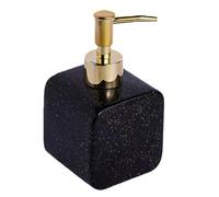 UTLODY Solid Color Cube Ceramic Soap Dispenser, Refillable Lotion and Shampoo Pump Bottle for Bathroom and Kitchen, 330ml, 1 Pcs(Black)