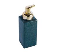 UTLODY Solid Color Cube Ceramic Soap Dispenser with Pump, Refillable Lotion and Shampoo for Bathroom and Kitchen, 550ml, 1 Pcs(Dark Green)