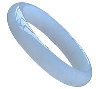 UTLODY Women's Jade Bangle, Natural White, Wide Bar, for Mother, for Friends, with Jewelry Box, 52-64mm,53mm(54mm)