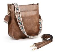 UTO Cross Body Bag Women Vintage Ladies Handbags Shoulder Bags Convertible Strap Faux Leather Brown