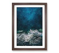 Uto Island in Sweden Painting Framed Print | A2 Walnut Framed Wall Art | Ready to Hang | Modern Landscape Picture | Living Room Bedroom Lounge Office