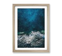 Uto Island In Sweden Painting Modern Framed Wall Art Print, Ready to Hang Picture for Living Room Bedroom Home Office Décor, Oak A3 (34 x 46 cm)