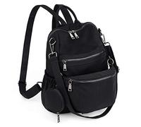 UTO Travel Backpack Womens Ladies Laptop Rucksack Bag with Detachable Waist Pack Coin Purse Nylon Black