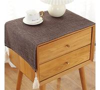Utobanh Bedside Table Cover Cloth Tablecloth, Non-Slip Dustproof TV Cabinet Refrigerator Washing Machine Cover Towel Universal Small Square Towel (15.7 * 35.4 inches,Dark Brown)