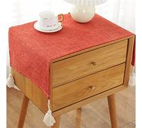 Utobanh Bedside Table Cover Cloth Tablecloth, Non-Slip Dustproof TV Cabinet Refrigerator Washing Machine Cover Towel Universal Small Square Towel (15.7 * 35.4 inches,orange)
