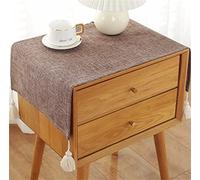 Utobanh Bedside Table Cover Cloth Tablecloth, Non-Slip Dustproof TV Cabinet Refrigerator Washing Machine Cover Towel Universal Small Square Towel (15.7 * 35.4 inches,Brown)