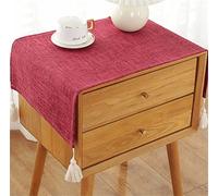 Utobanh Bedside Table Cover Cloth Tablecloth, Non-Slip Dustproof TV Cabinet Refrigerator Washing Machine Cover Towel Universal Small Square Towel (15.7 * 35.4 inches,dark red)