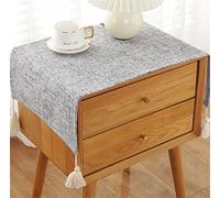 Utobanh Bedside Table Cover Cloth Tablecloth, Non-Slip Dustproof TV Cabinet Refrigerator Washing Machine Cover Towel Universal Small Square Towel (15.7 * 35.4 inches,Light Grey)