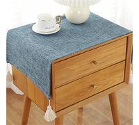 Utobanh Bedside Table Cover Cloth Tablecloth, Non-Slip Dustproof TV Cabinet Refrigerator Washing Machine Cover Towel Universal Small Square Towel (15.7 * 35.4 inches,Blue)