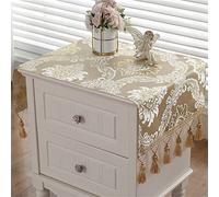 Utobanh Simple Bedside Table Dust Cover Cover Cloth Towel Cushion Fabric Modern Universal Bedroom Cabinet Tablecloth Cushion Cloth (15.7 * 35.4 inches,cream color)