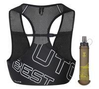 UTOBEST ALLITE Running Vest, Lightweight Reflective Running Hydration Vest for Men & Women, Breathable Adjustable Phone Holder Vest, SM(with a 500ml Yellow Bottle)