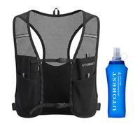 UTOBEST Minimalist Running Hydration Vest with 500ml Soft Flask,Lite M3 | 119g Ultra-Light, Max Breathable For Summer, Large Phone Holder, 2 Size Adjustable Fit for Trail Running, Park run, Marathon