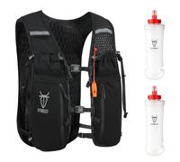 UTOBEST Running Backpack, 10L Hydration Vest for Men Women,Reflective & Adjustable, Ideal for Marathon, Trail Running & Cycling (Black, with 2*500ML Water Bottles, XL (Chest Size:40-45inch))