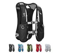 UTOBEST Running Vest, 5L Hydration Vest Lightweight, Breathable and Sweatproof Running Backpack, Adjustable for Trail Marathon Race Jogging Cycling Black (Vest Only)