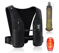 UTOBEST Running Vest 5L with LED Safety Light & 500ML Soft Water Bottle - Reflective Lightweight Hydration Vest with 7 Pockets for Men & Women - Perfect for Night Runs, Marathon, and Trail Running