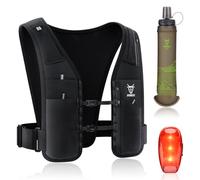 UTOBEST Running Vest 5L with LED Safety Light & 500ML Soft Water Bottle - Reflective Lightweight Hydration Vest with 7 Pockets for Men & Women - Perfect for Night Runs, Marathon, and Trail Running