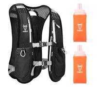 UTOBEST Running Vest Running Backpacks Lightweight Adjustable Hydration Pack 5L for Men & Women, Black, with 2*350ml Bottles